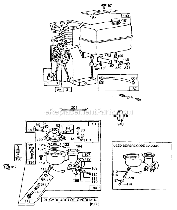 Page C Diagram and Parts List for 82400SERIES  Briggs and Stratton Engine